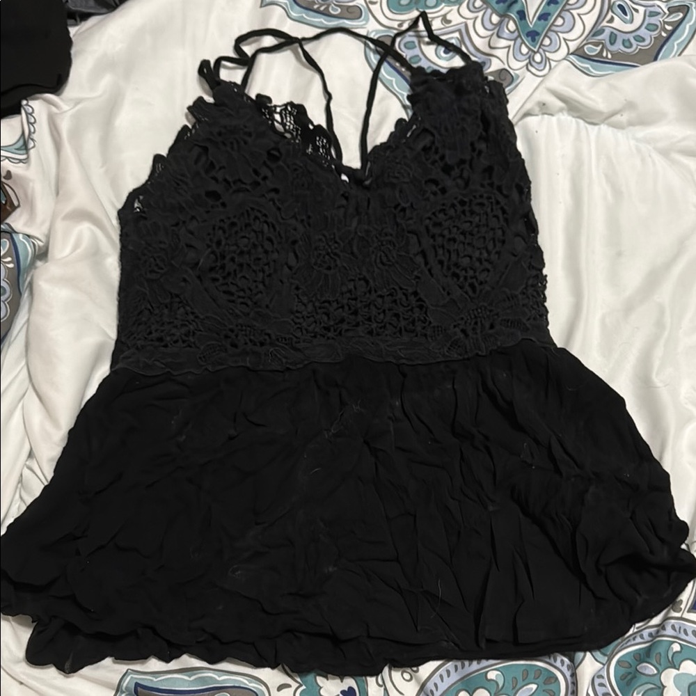 Maurices Black Bustier Peplum Camisole